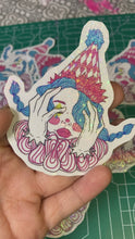 Load and play video in Gallery viewer, Sad Clown Girl holographic sticker
