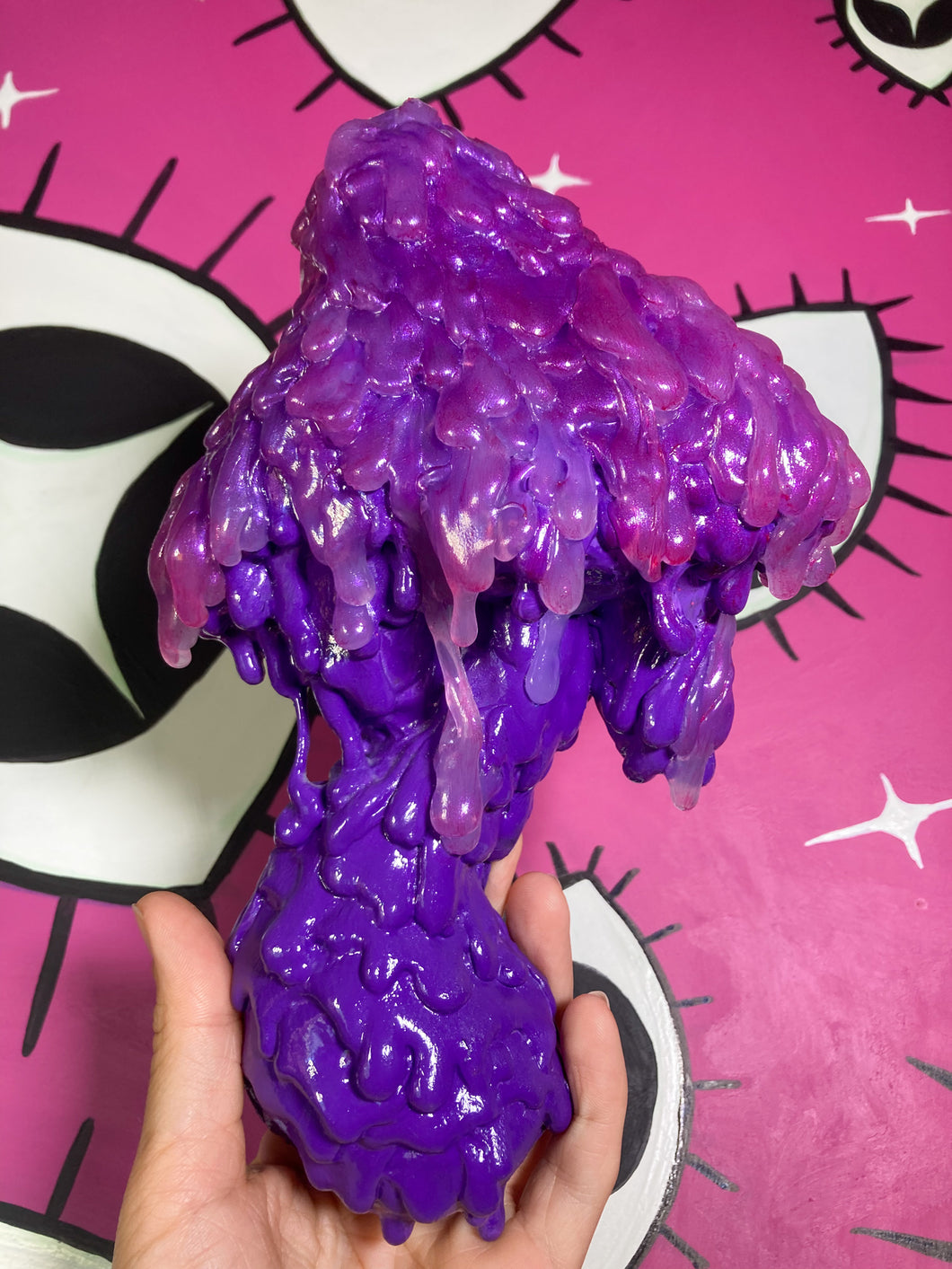 Melting mushroom sculpture (purple)