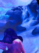 Load image into Gallery viewer, Midnight swim fantasy art wall tapestry
